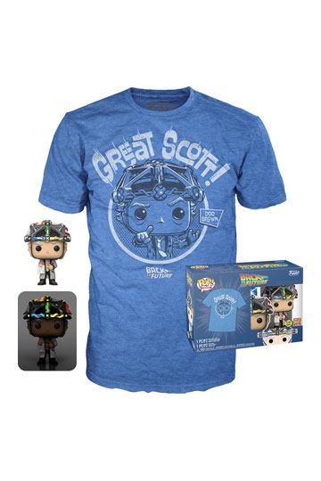 Back to the Future POP! & Tee Box Doc with Helmet