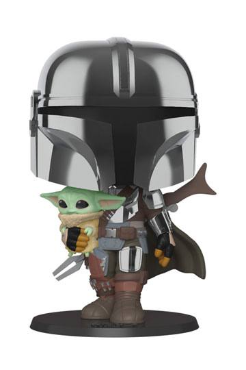 Star Wars The Mandalorian Super Sized POP! Vinyl Figure The Mandalorian holding The Child 25 cm