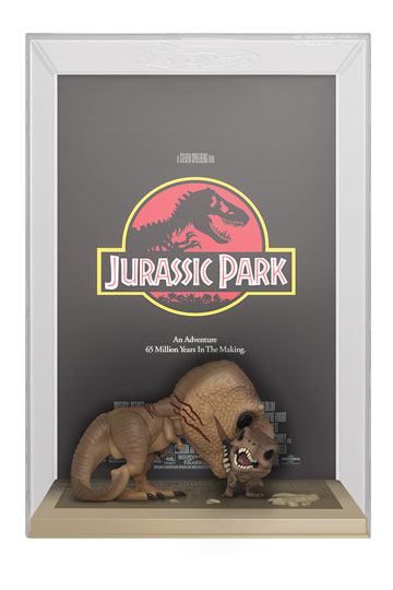 Jurassic Park POP! Movie Poster & Figure Tyrannosaurus Rex & Velociraptor 9 cm