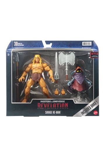 Masters of the Universe: Revelation Masterverse Action Figures 2022 Deluxe Savage He-Man & Orko 18 cm