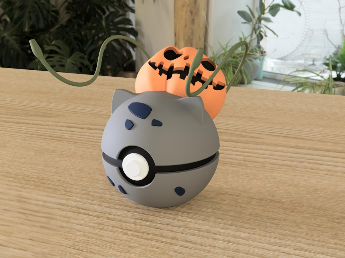 0001H - Bulbasaur Halloween Poke Ball  - Stampa 3D