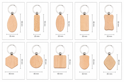 Mix Portachiavi Metallo e Legno Personalizzati