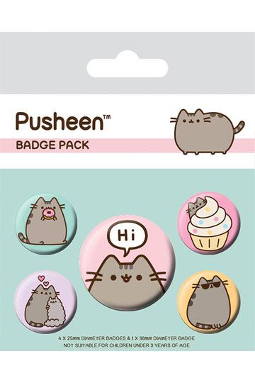 Pusheen Pin-Back Buttons 5-Pack Pusheen Says Hi