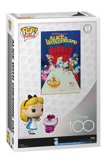 Disney's 100th Anniversary POP! Movie Poster &amp; Figure Alice in Wonderland 9 cm