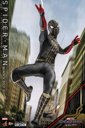 Spider-Man: No Way Home Movie Masterpiece Action Figure 1/6 Spider-Man (Black &amp; Gold Suit) 30 cm
